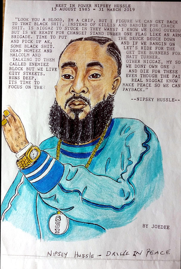 Nipsey Hussles Drive for Peace  Drawing by Joedee