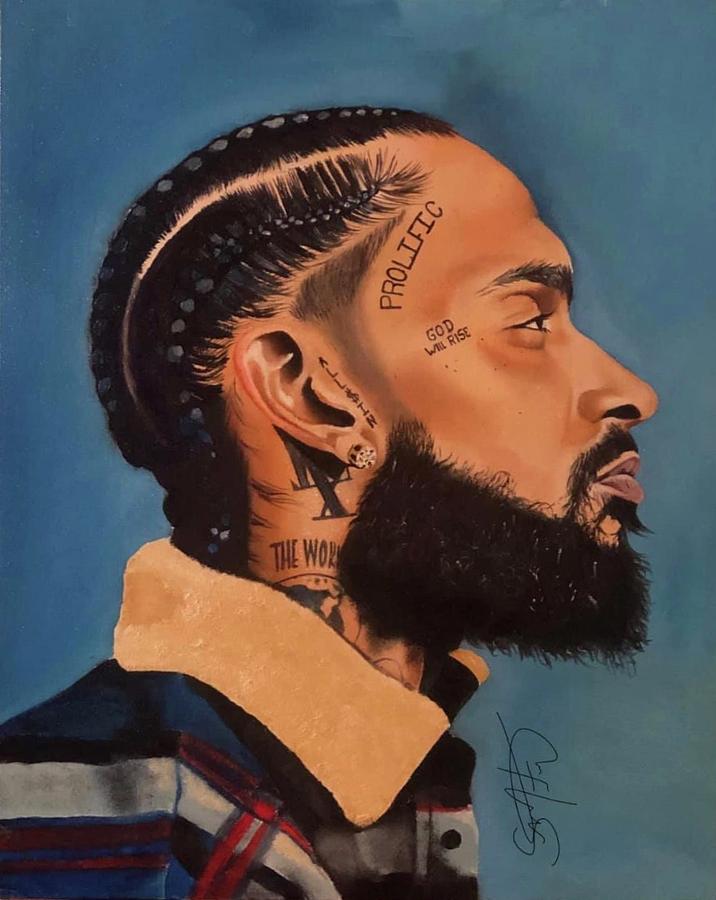 Nipsey Hussle Painting by Kenneth Williams