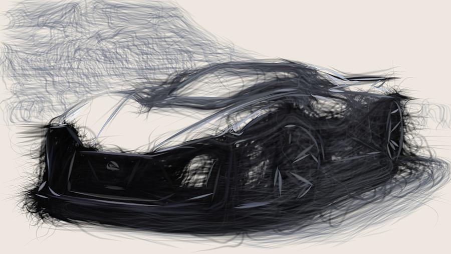 Nissan 2020 Vision Gran Turismo Drawing Digital Art by CarsToon Concept