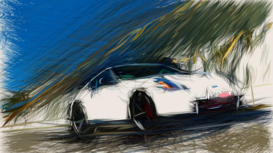 Nissan 370Z Drawing Digital Art by CarsToon Concept
