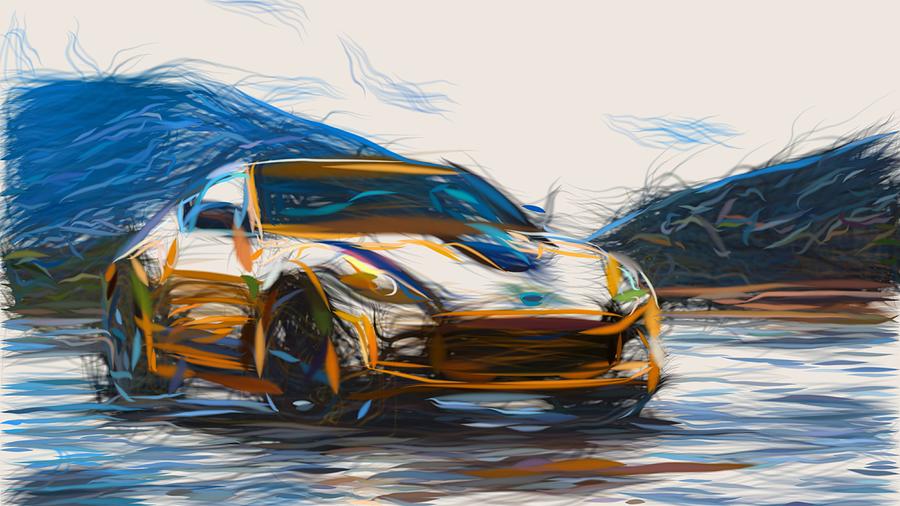 Nissan 370Z Heritage Edition Drawing Digital Art by CarsToon Concept