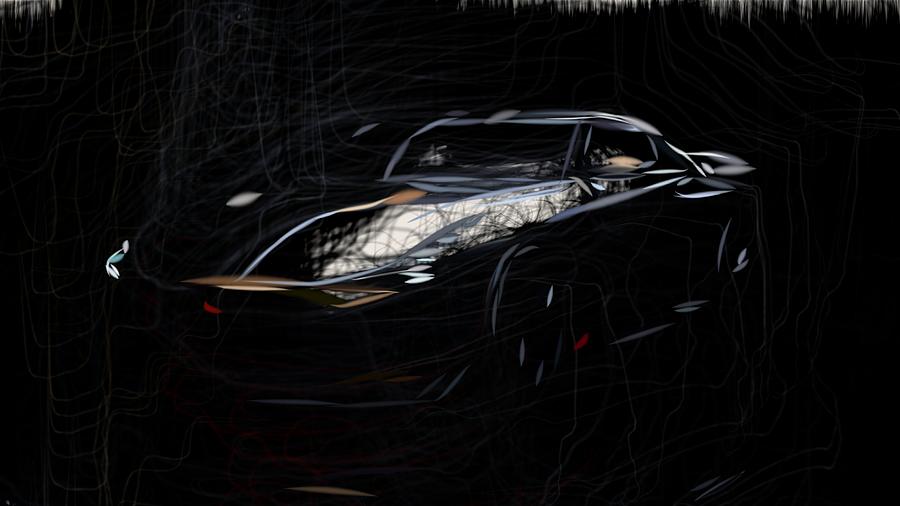 Nissan GT R50 Drawing Digital Art by CarsToon Concept
