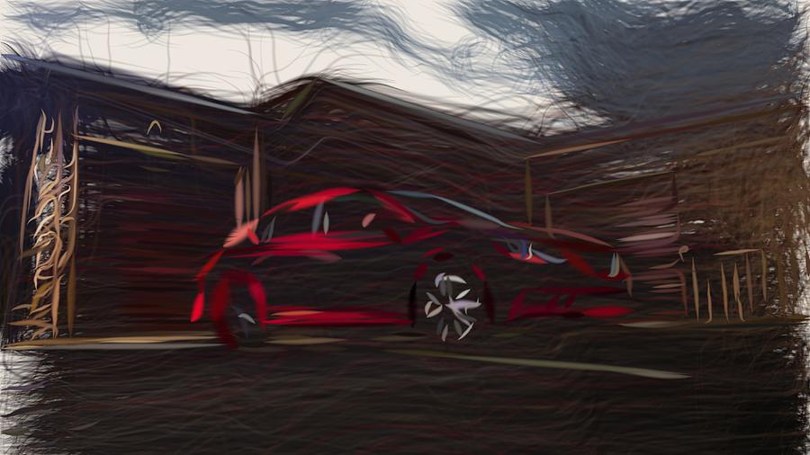 Nissan Sentra SR Turbo Drawing Digital Art by CarsToon Concept