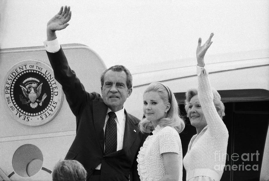 Nixon And Family Board Air Force One Photograph by Bettmann
