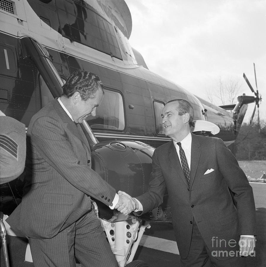 Nixon Shaking Hands With Richard Helms Photograph by Bettmann