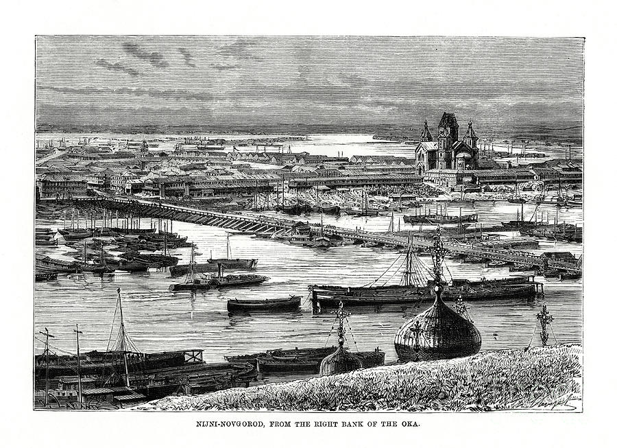 Black And White Drawing - Nizhniy Novgorod, Russia, 1879 by Print Collector