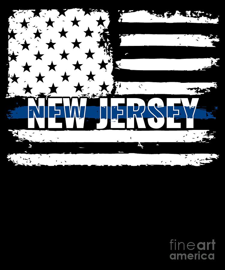 NJ New Jersey State Police Gift for Policeman Cop or State Trooper Thin Blue Line Digital Art by Martin Hicks
