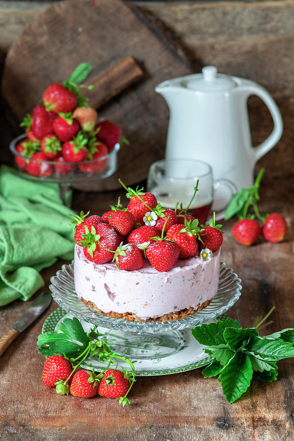 No Bake Strawberry Cheesecake Photograph by Irina Meliukh