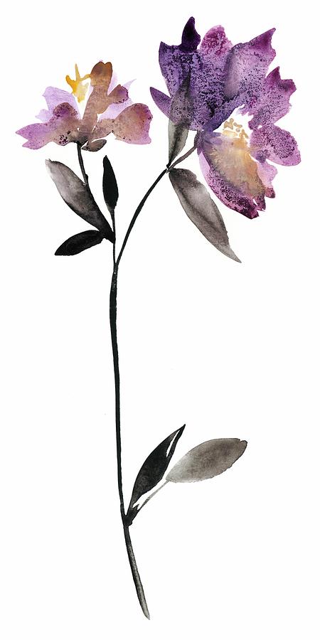 Orchid Painting - No Dckl Floral Watercolor IIi by Kiana Mosley