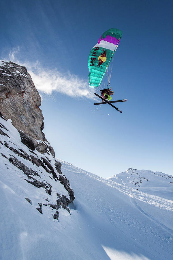 Winter Photograph - No Fear Pilote Antoine Montant by Tristan Shu