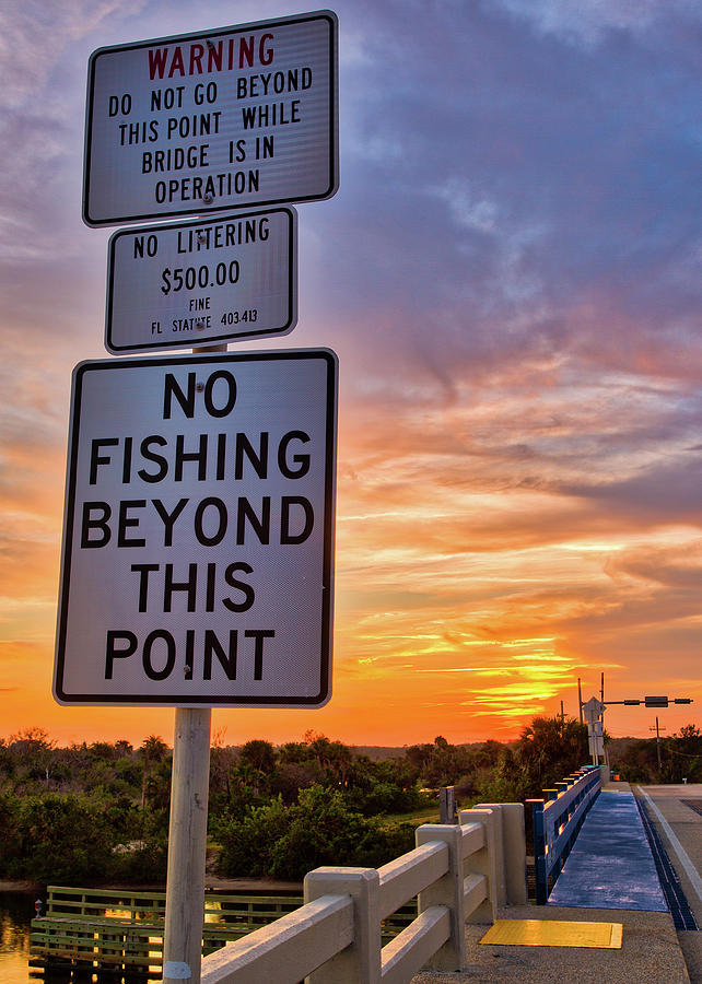 No Fishing Sunset Photograph by Dillon Kalkhurst