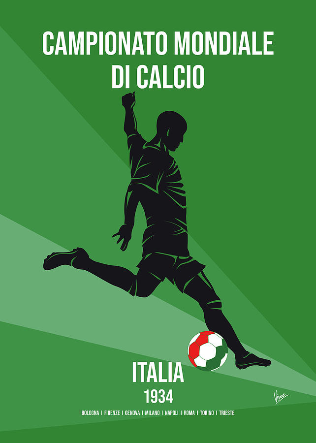 No02 My 1934 Italia Soccer World Cup poster Digital Art by Chungkong Art