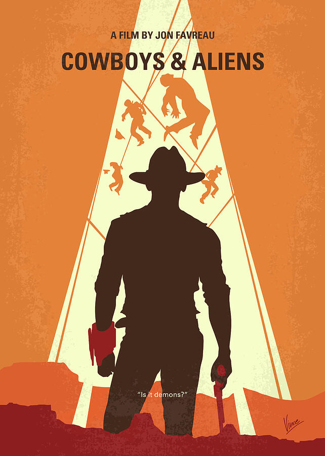 Alien Digital Art - No1105 My Cowboys and Aliens minimal movie poster by Chungkong Art