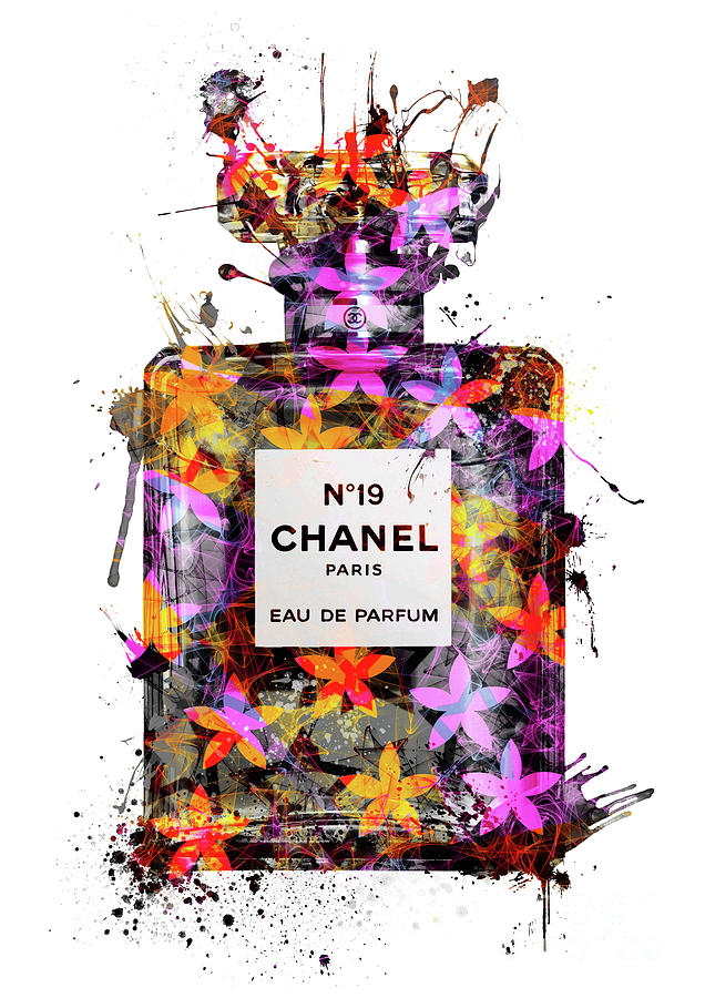 No.19 Chanel Perfume - 133 Digital Art by Prar Kulasekara