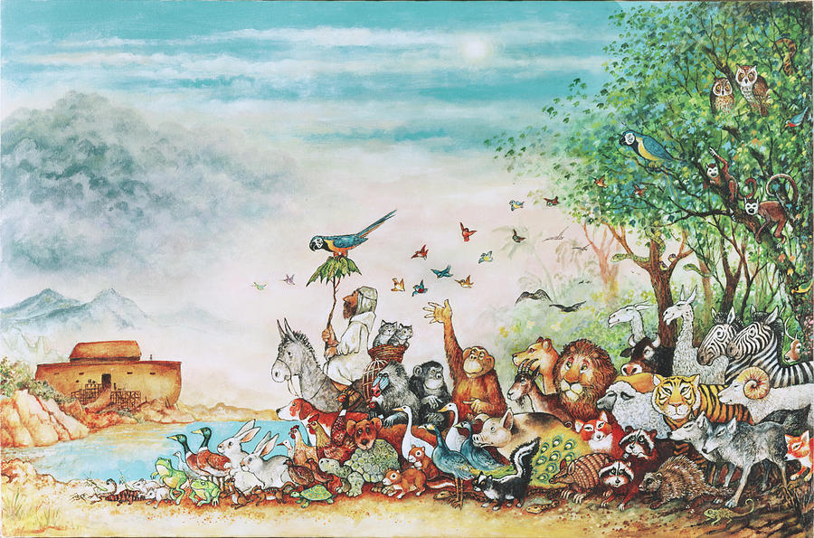 Animal Painting - Noah And Friends (part 1) by Bill Bell