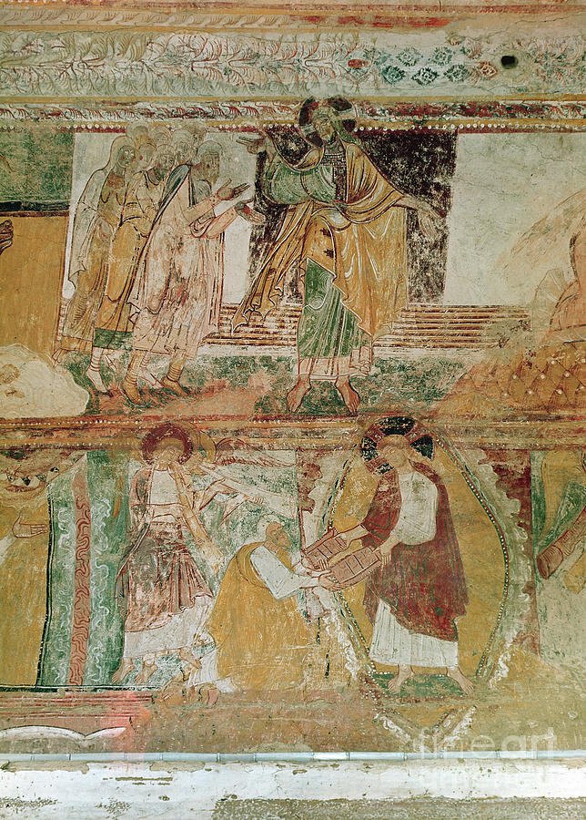 Romanesque Painting - Noahs Ark And Moses With The Tablets Of The Law, From The Nave, C.1100 by French School