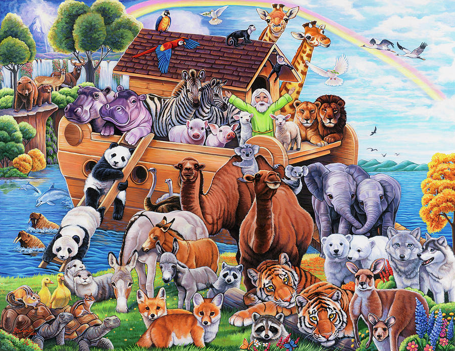 Groups Of Animals Painting - Noah?s Ark by Jenny Newland