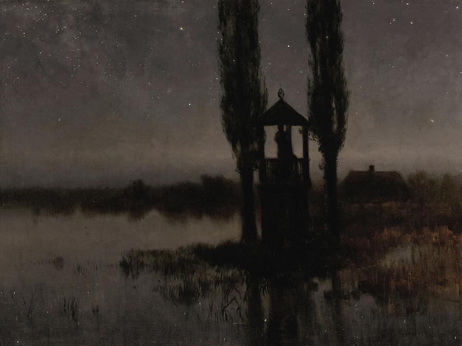 Nocturnal Marshland Painting by Jozef Rapacki - Fine Art America