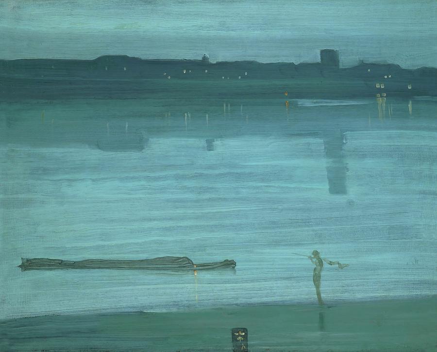 Nocturne, Blue and Silver Chelsea, 1871 Canvas, 50,2 x 60,8 cm. Painting by James Abbott McNeill Whistler -1834-1903-