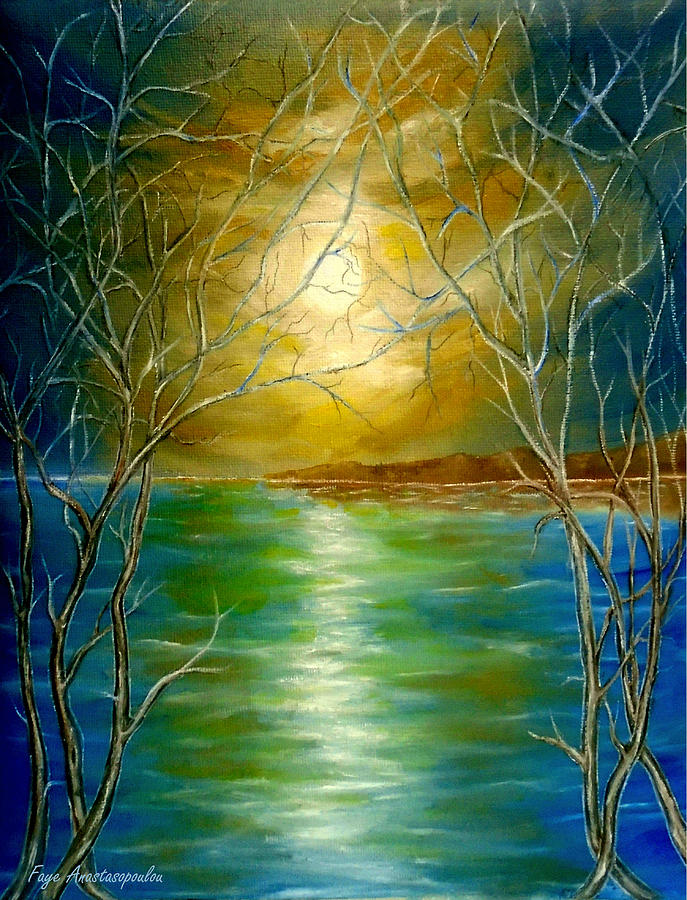 Tree Painting - Nocturne by Faye Anastasopoulou