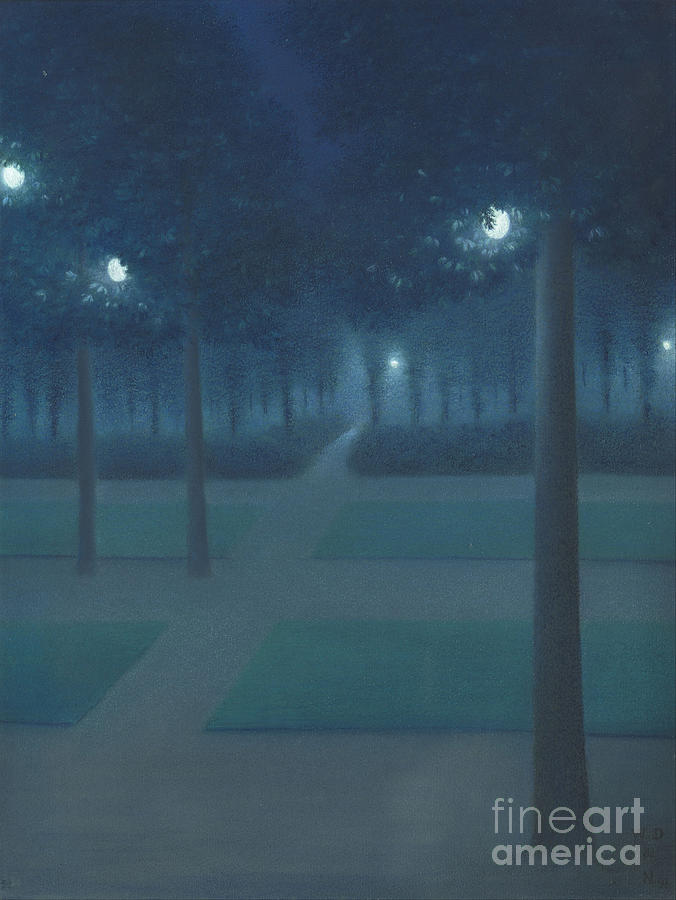 Nocturne In The Parc Royal, Brussels Drawing by Heritage Images