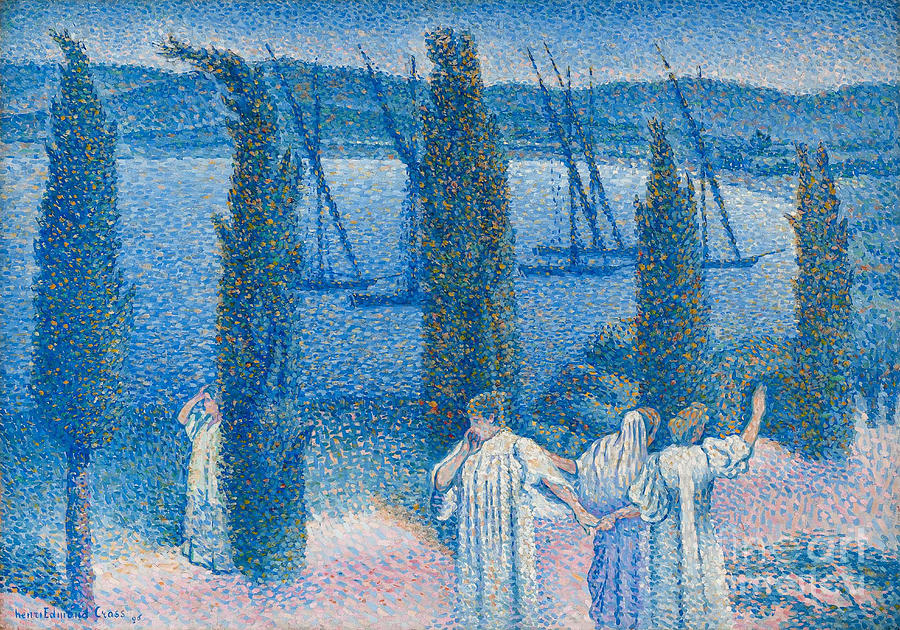 Nocturne With Cypresses Nocturne Aux Drawing by Heritage Images