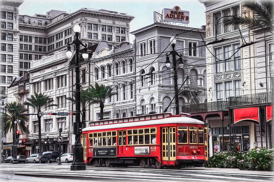 New Orleans Photograph - Nola-canal St Trolley by Tammy Wetzel