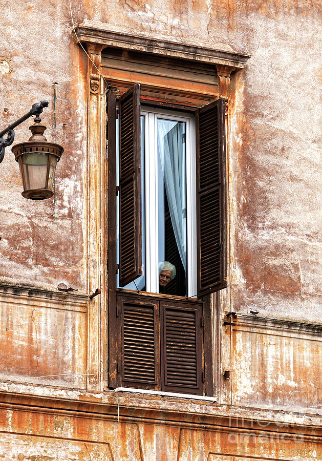 Architecture Photograph - Nonna is Watching in Rome by John Rizzuto