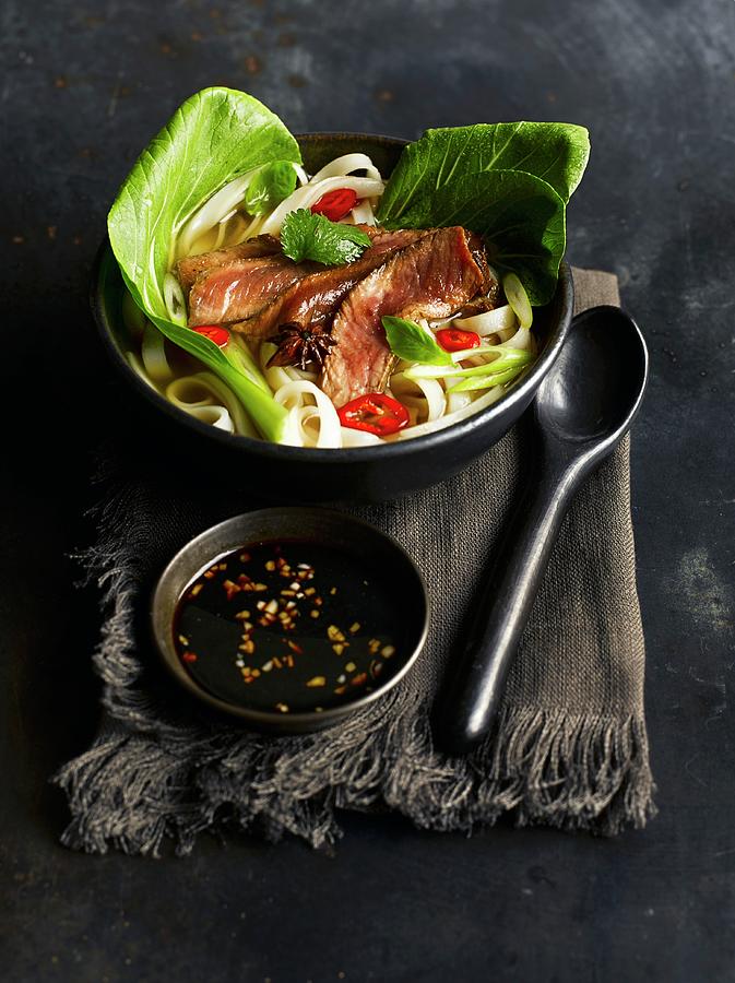 Noodle Soup With Beef And Pak Choi vietnam Photograph by Adrian ...