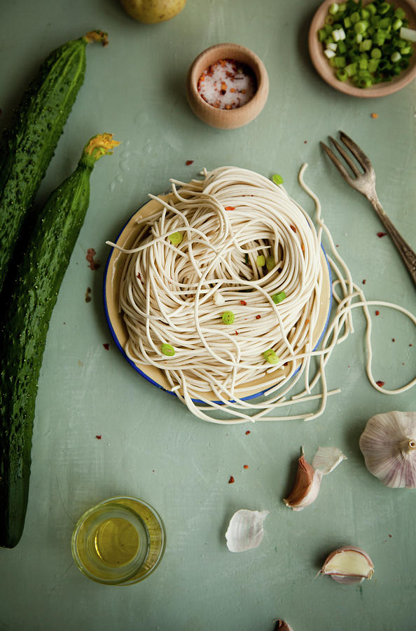Onion Photograph - Noodles by Feryersan