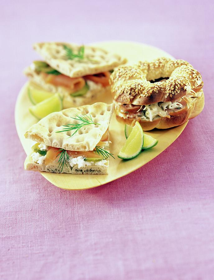 Nordic Sandwich And New York-style Bagel Photograph by Nicoloso