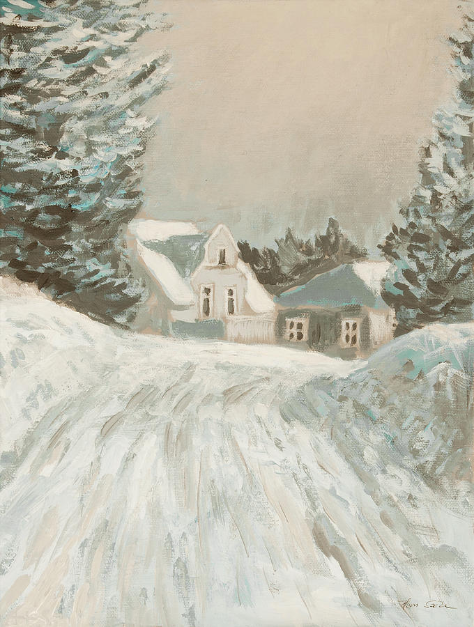 Nordic Town Houses - The House in the Slope  Painting by Hans Egil Saele