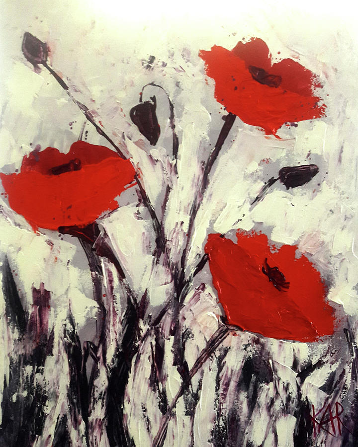 Poppies Painting - Noreens Poppies by Art by Kar Poppies Painting - Noreens Poppies by Art by Kar