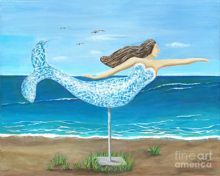 Norfolk Mermaid I Painting by Elizabeth Mauldin
