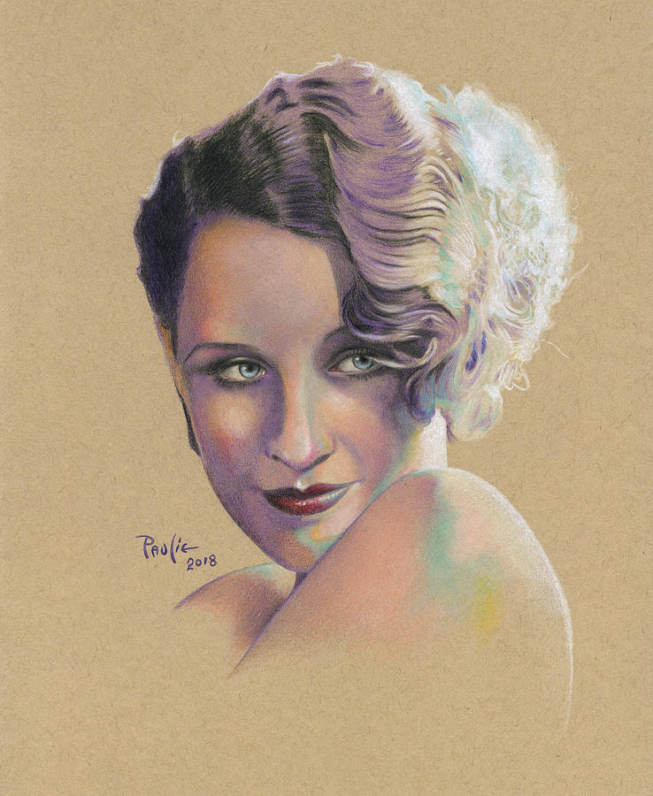Portrait Drawing - Norma Shearer by Paul Petro