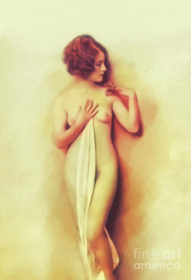 Norma Painting - Norma Shearer, Vintage Actress, Nude by Esoterica Art Agen...