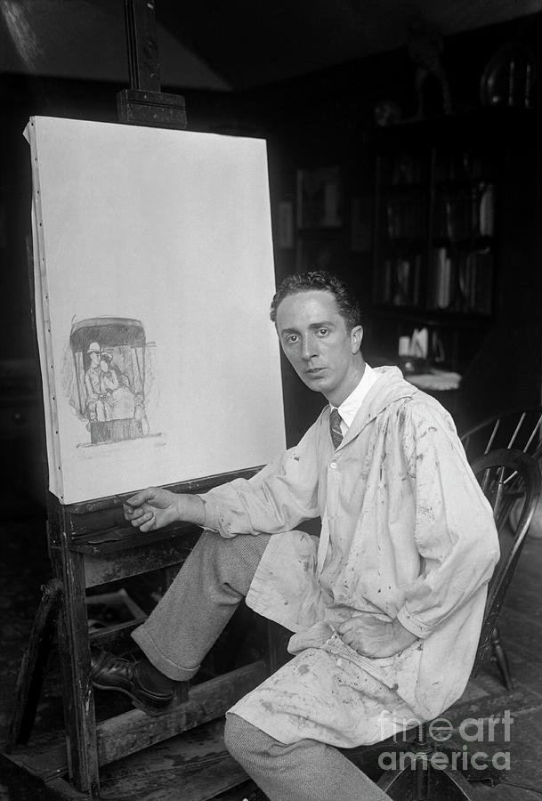 Norman Rockwell Sitting At His Easel Photograph by Bettmann