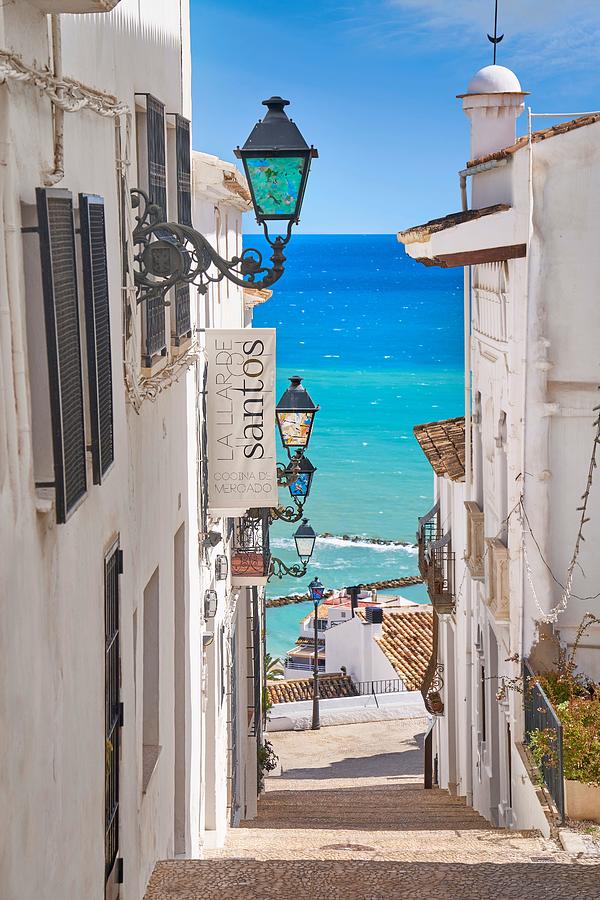 Architecture Photograph - Norrow Streat In Altea Old Town, Costa by Jan Wlodarczyk
