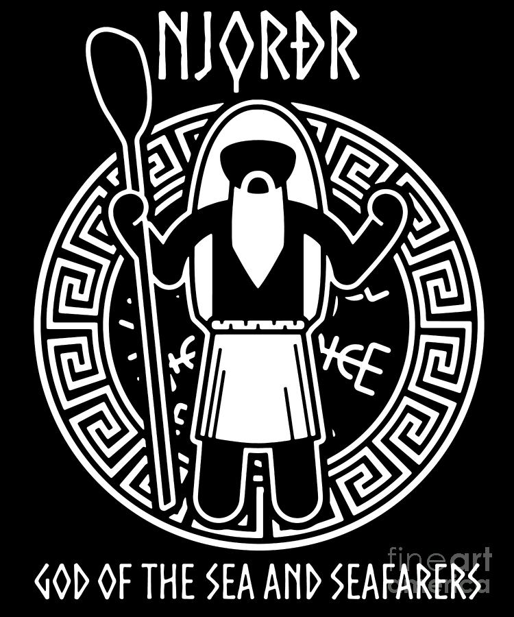 Norse Mythology Gift Nordic Gods Goddesses Njord for Scandanvian Viking Warriors Digital Art by Martin Hicks