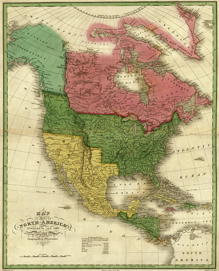North America - 1826 Painting by Unknown