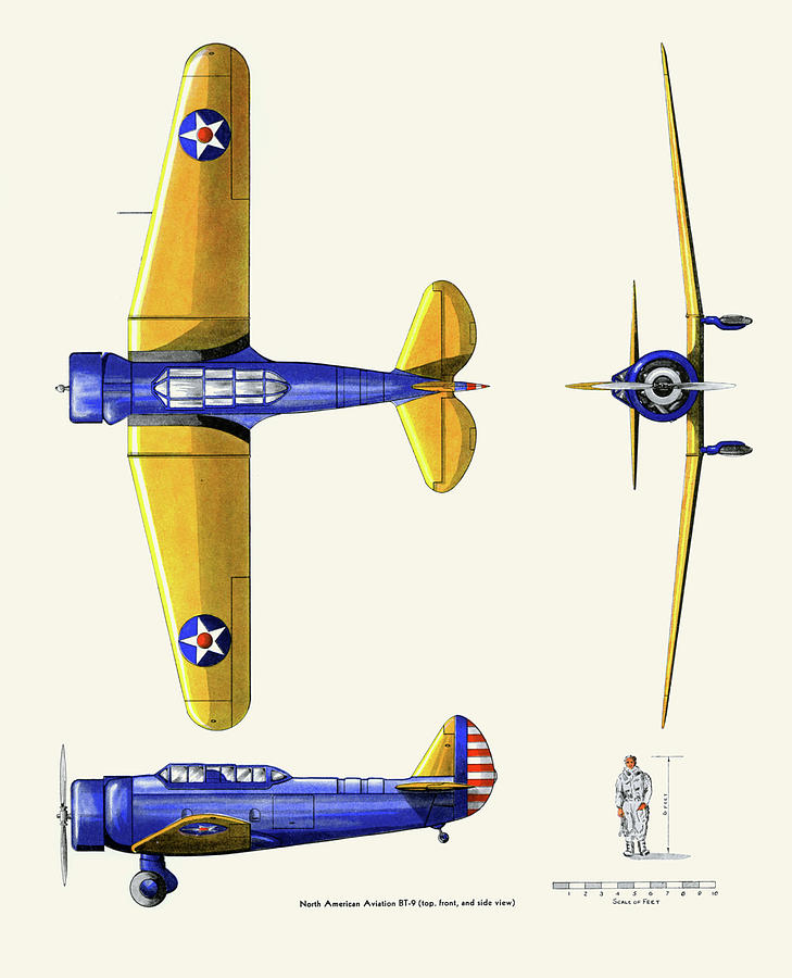 North American Aviation BT-9 Painting by John T. McCoy JR.
