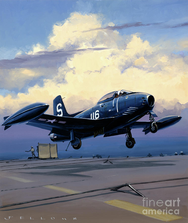 North American FJ-1 Fury Painting by Jack Fellows