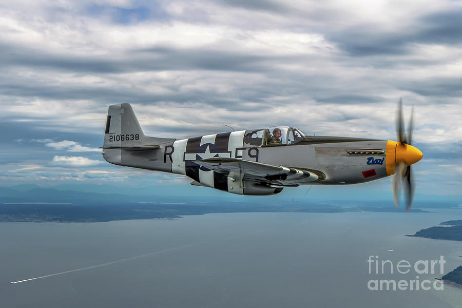 North American P-51B Mustang in flight c6 Photograph by Nir Ben-Yosef