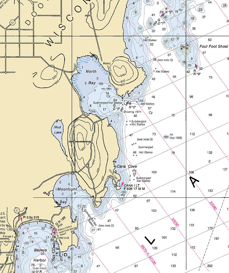 North Bay-lake Michigan Nautical Chart Mixed Media by Sea Koast | Pixels