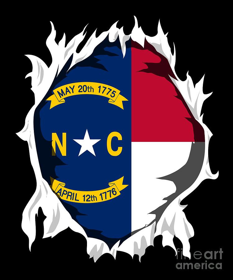 North Carolina Jersey Gift for North Carolinian Tar Heel NC Native Home State Flag Digital Art by Martin Hicks