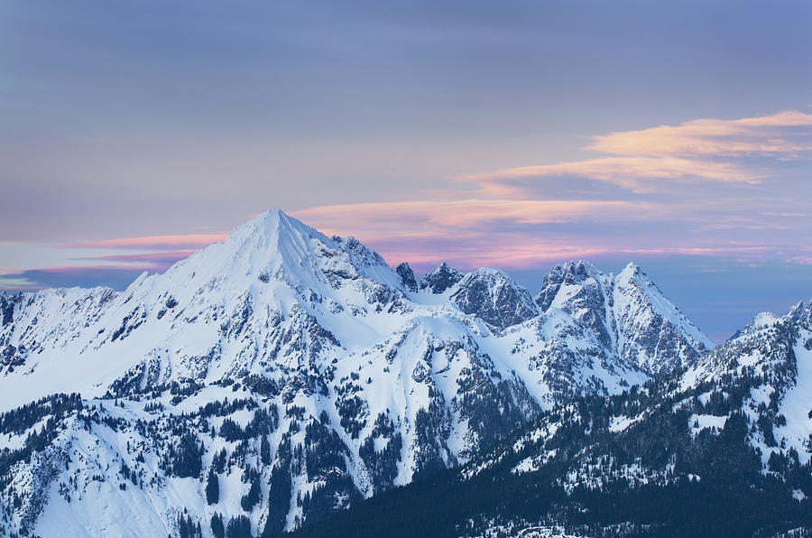 North Cascades In Winter, Washington Photograph by Alan Majchrowicz