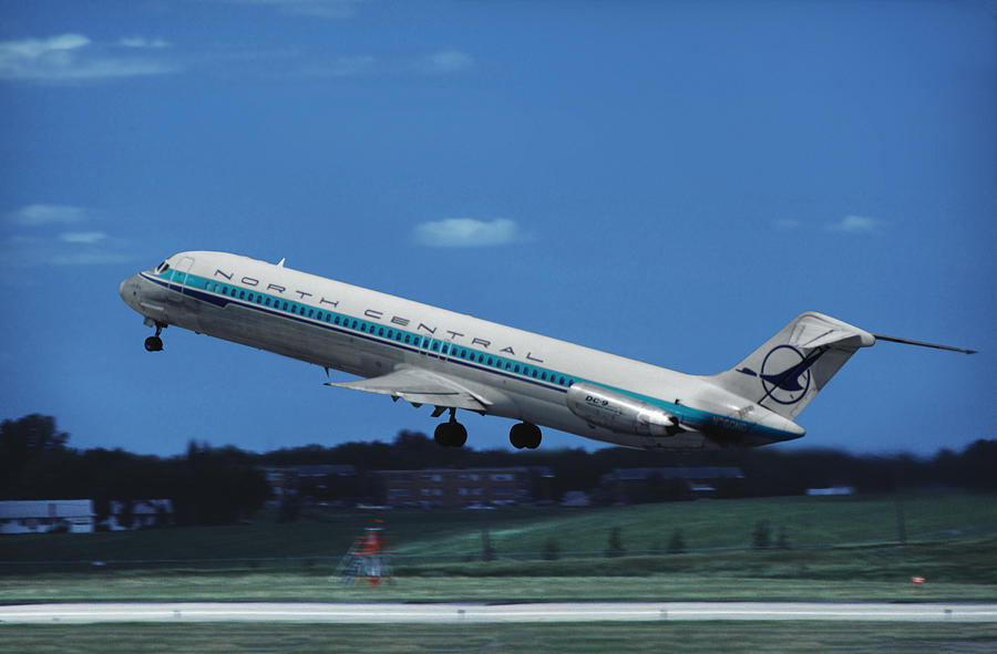 North Central Airlines Photograph - North Central DC-9 takeoff at Minneapolis by Erik Simonsen
