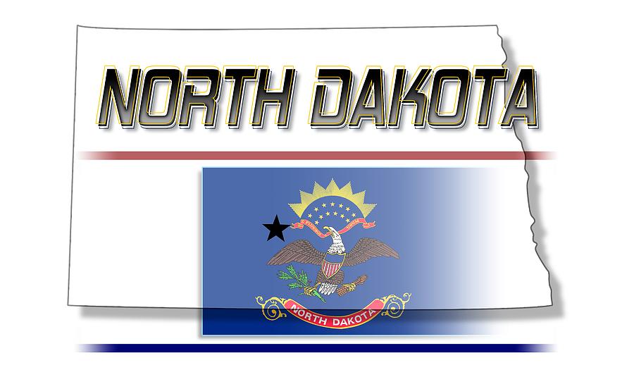North Dakota State Horizontal Print Digital Art by Rick Bartrand
