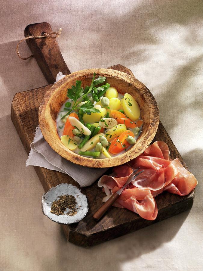 North German Vegetable Stew With Cured Ham Photograph by Newedel, Karl