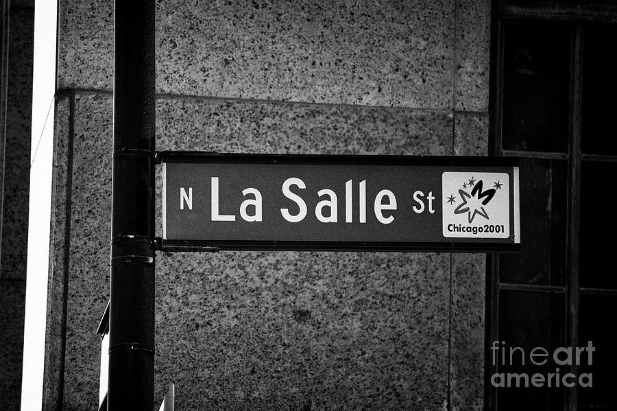 Chicago Photograph - North Lasalle Street Green Chicago Street Names Nameplates Street Sign Chicago Illinois United State by Joe Fox